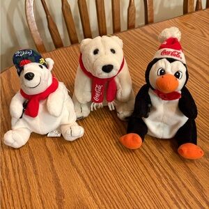 Vintage Coca-Cola Plush Trio